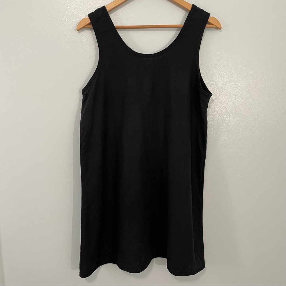 Cynthia Ashby Black Linen Tank Dress Size S - Picture 2 of 9